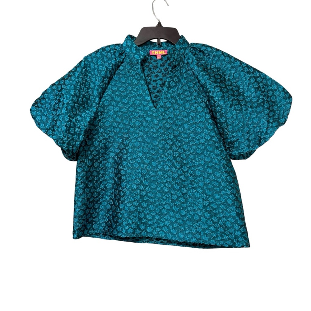 THML Teal Patterned Blouse